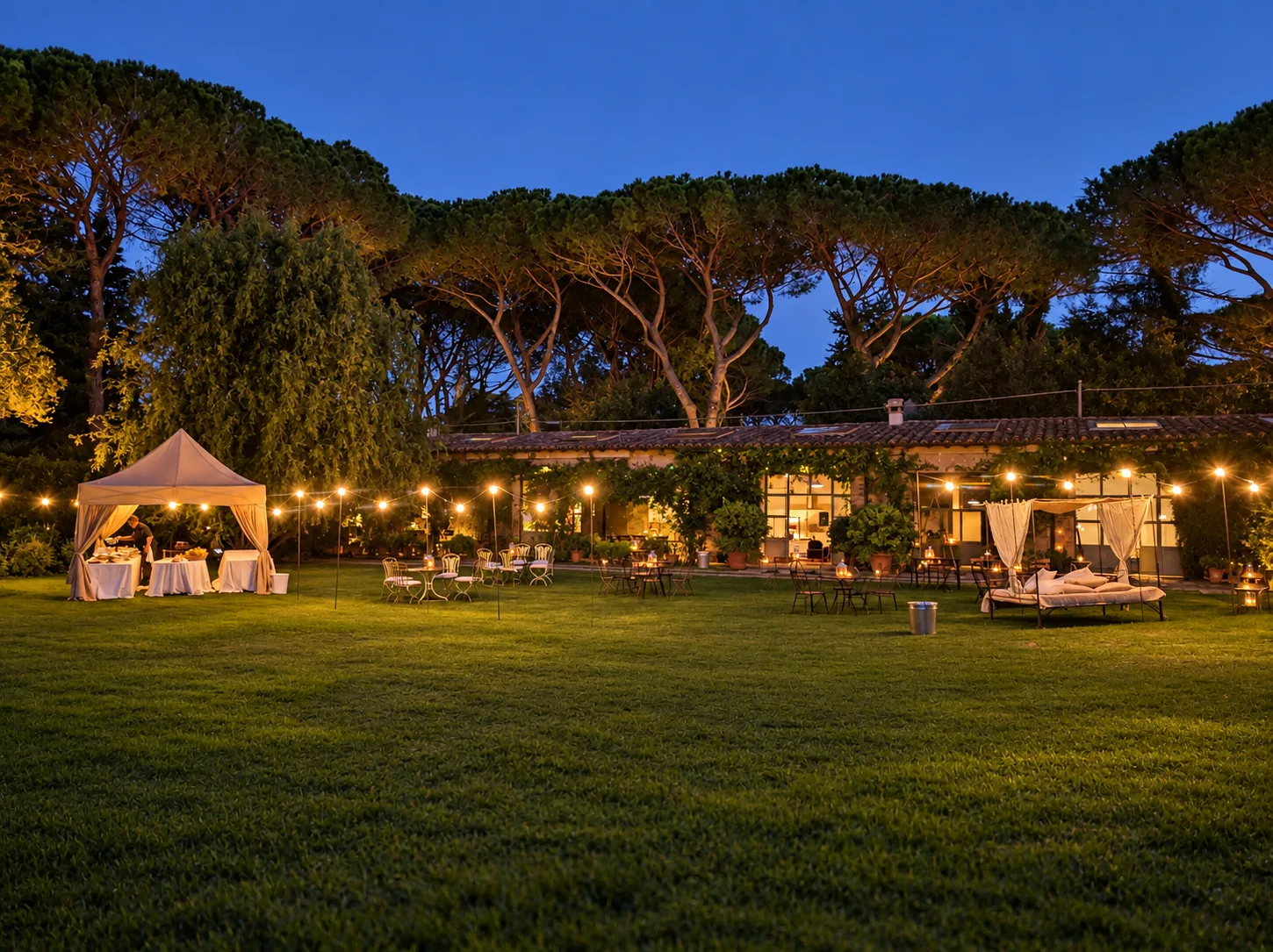 Giardino illuminato - allestimento Montineri