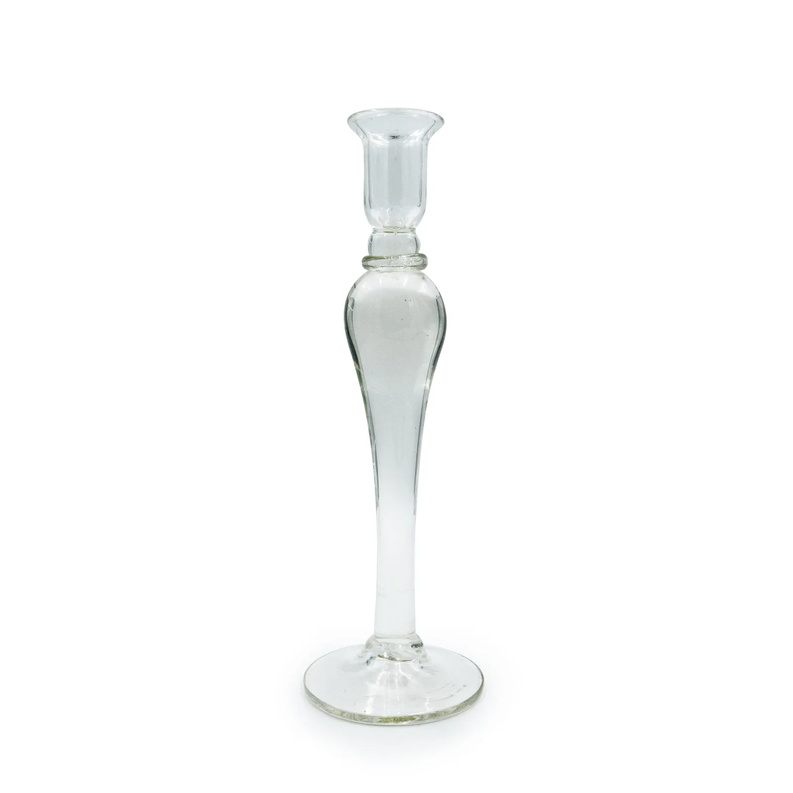 Candelabro monofiamma cristallo base tonda - noleggio candelabri e bugie Montineri