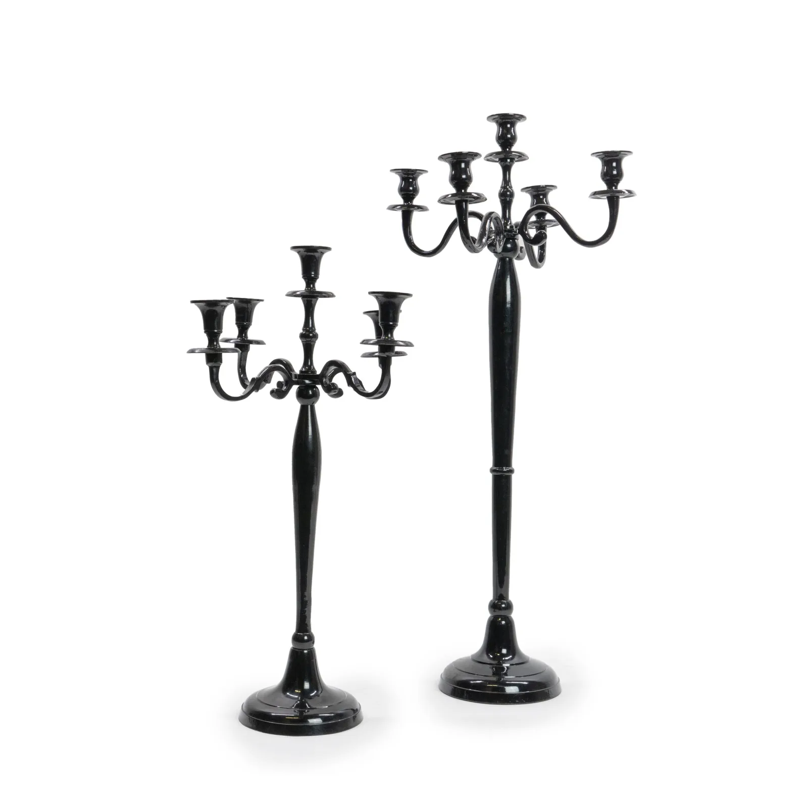 Candelabro metallo nero lucido - noleggio candelabri e bugie Montineri