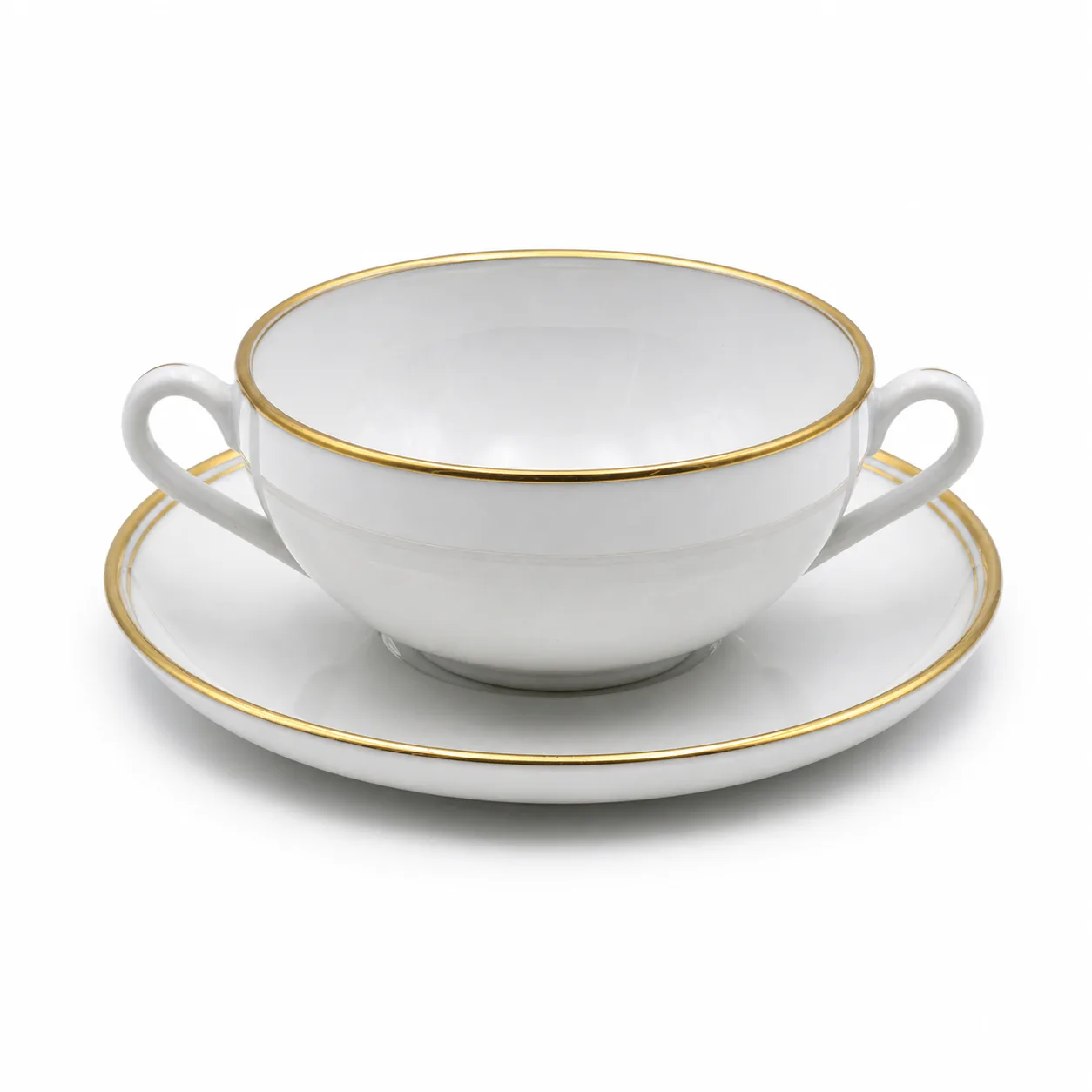 Oro tazza e piattino consommé - noleggio piatti Montineri