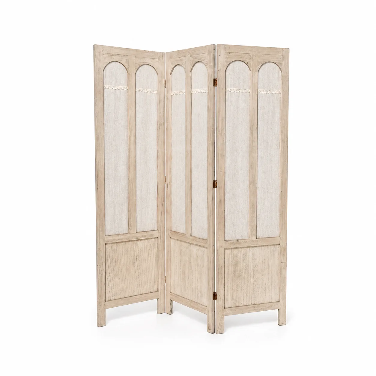 Paravento tre ante legno beige - noleggio accessori tecnici Montineri
