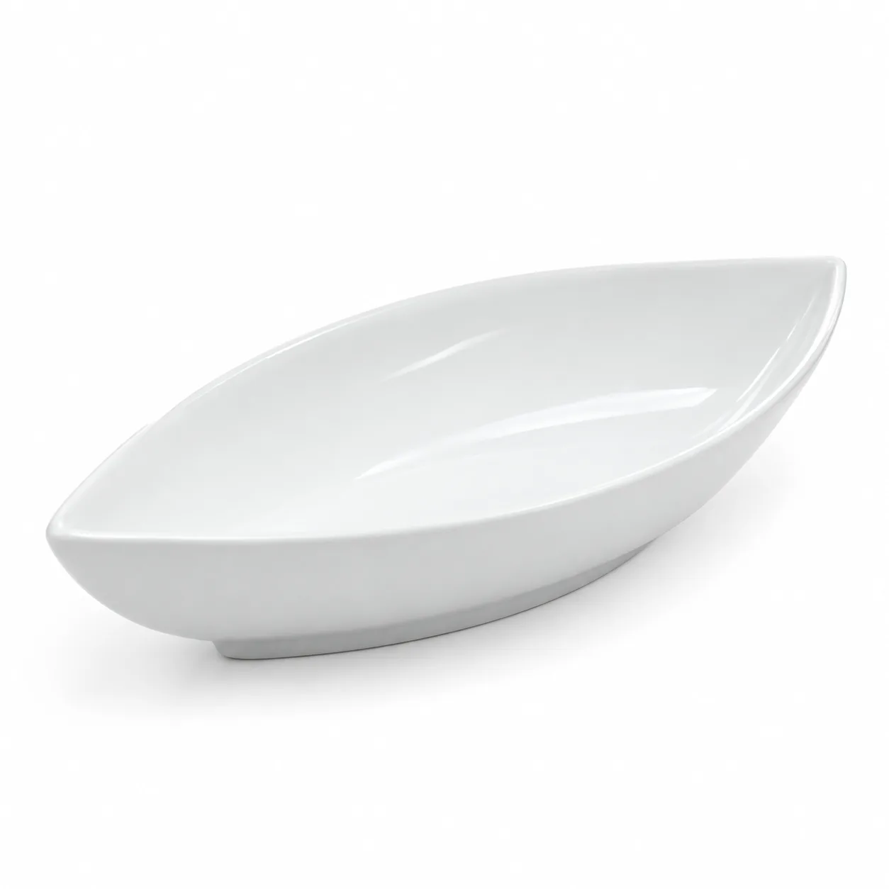 Piatto da portata ovale ceramica bianca fondo barca - dettaglio 3