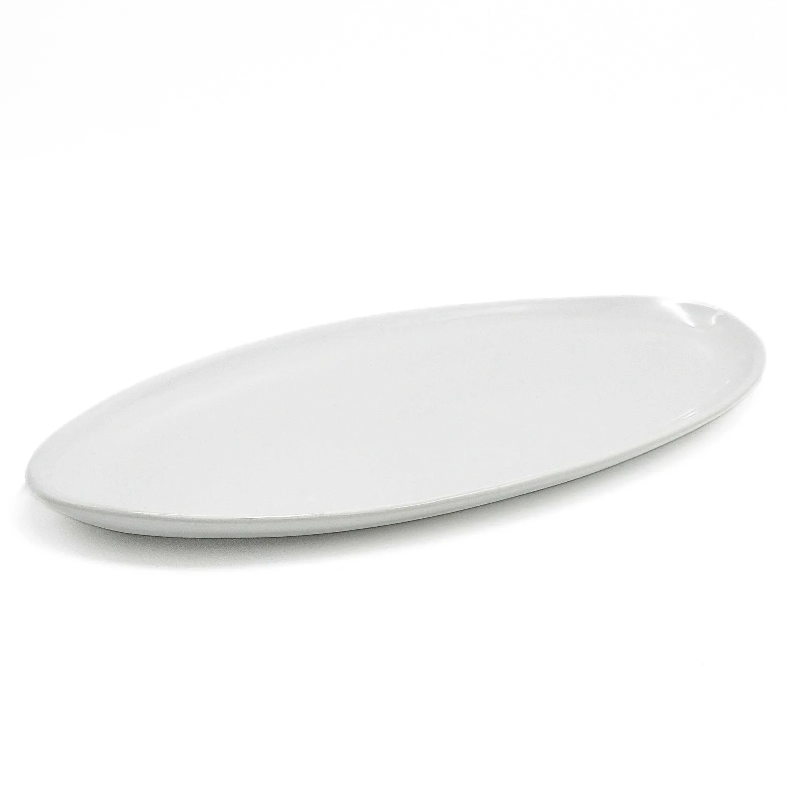 Piatto da portata ovale ceramica bianca piatto - noleggio accessori da buffet Montineri