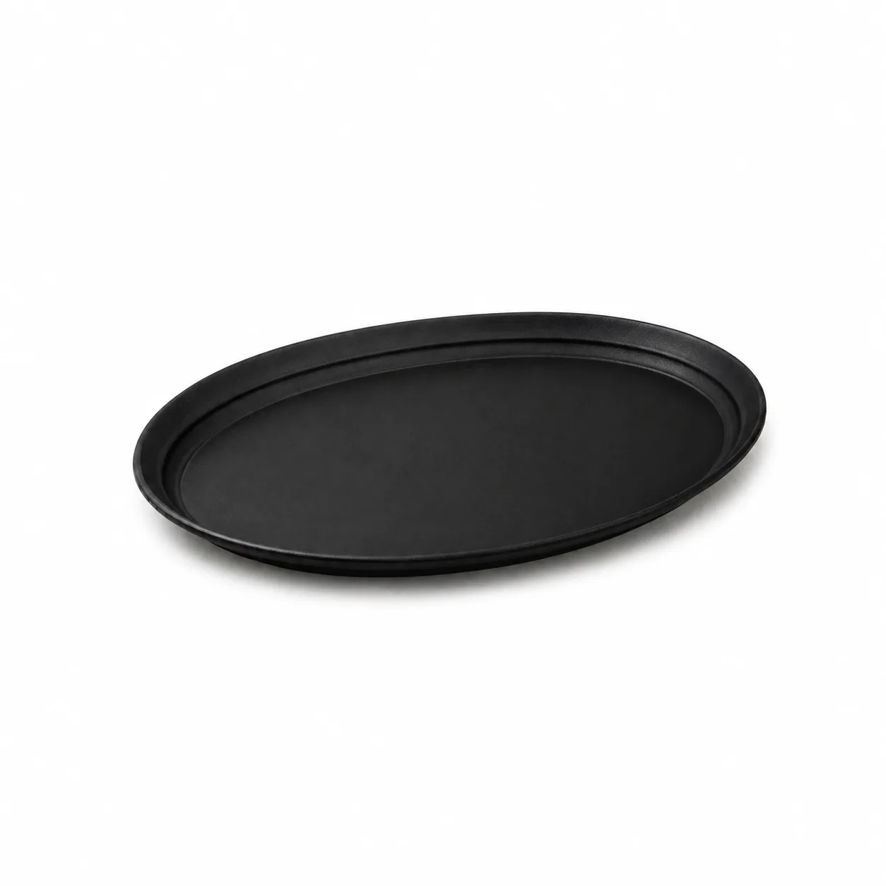Vassoio nero antiscivolo ovale - noleggio accessori da buffet Montineri