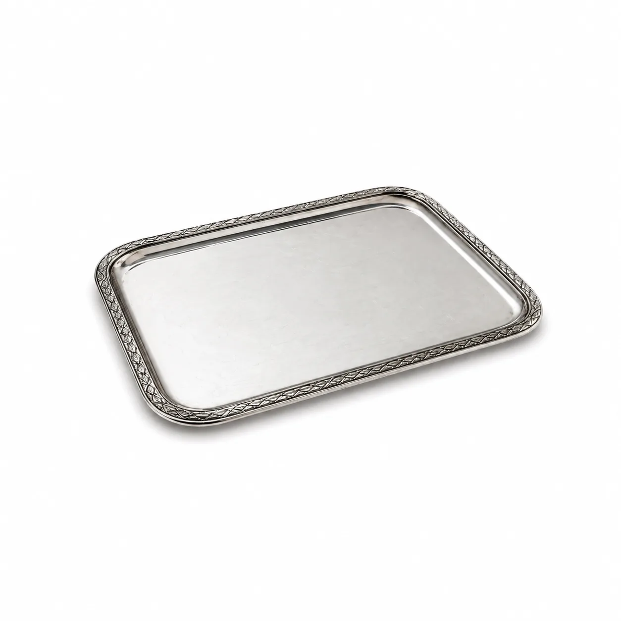 Vassoio rettangolare argento Lorie - noleggio accessori da buffet Montineri