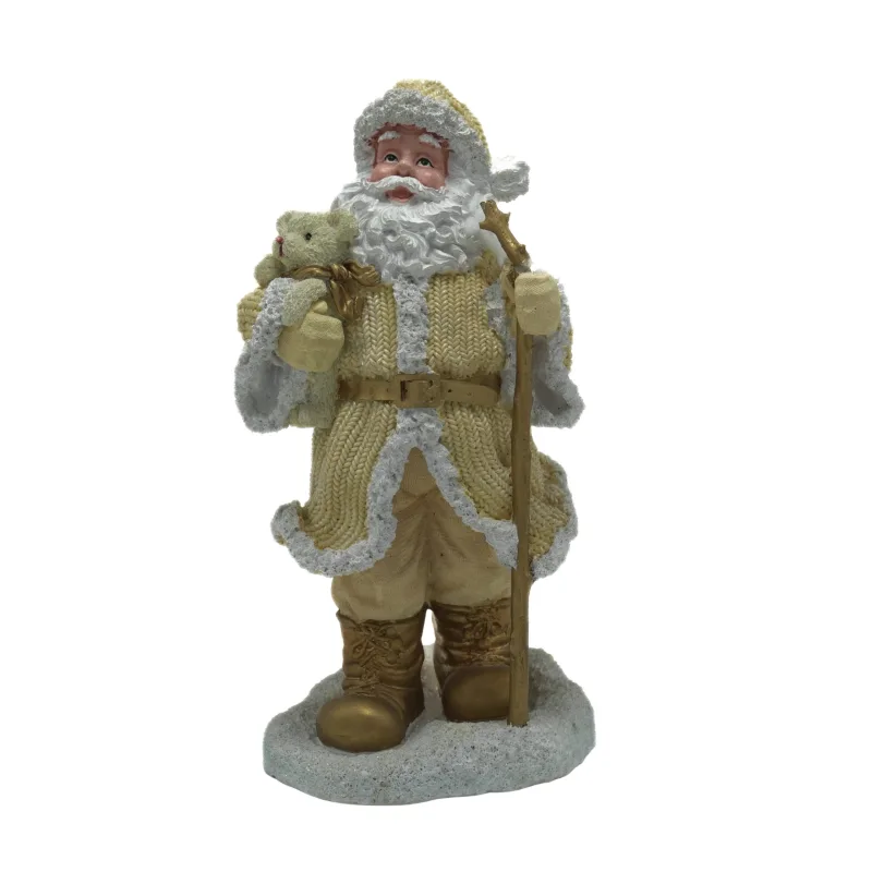 Babbo Natale resina con orsetto - noleggio natale Montineri