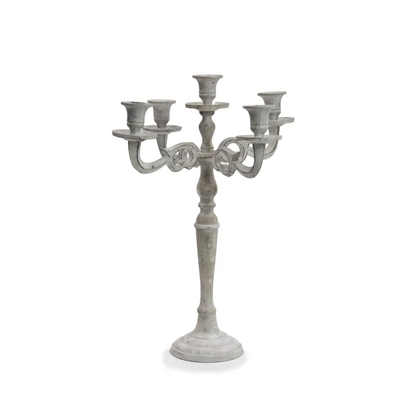 Candelabro decapè bianco - noleggio candelabri e bugie Montineri