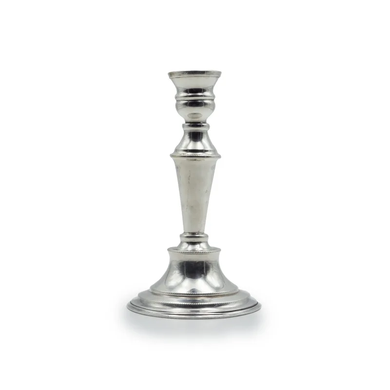 Candelabro monofiamma argento fiocco - noleggio candelabri e bugie Montineri