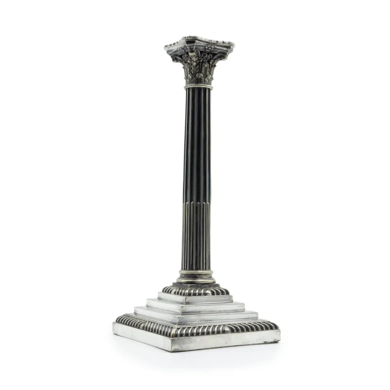 Candelabro monofiamma argento Impero - noleggio candelabri e bugie Montineri