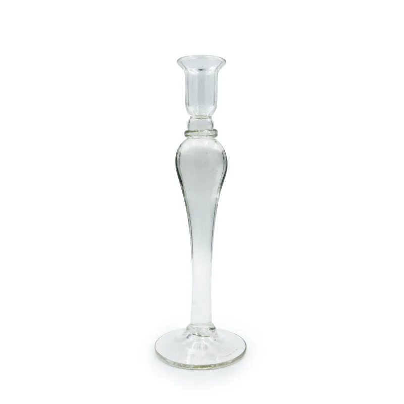 Candelabro monofiamma cristallo base tonda - noleggio candelabri e bugie Montineri