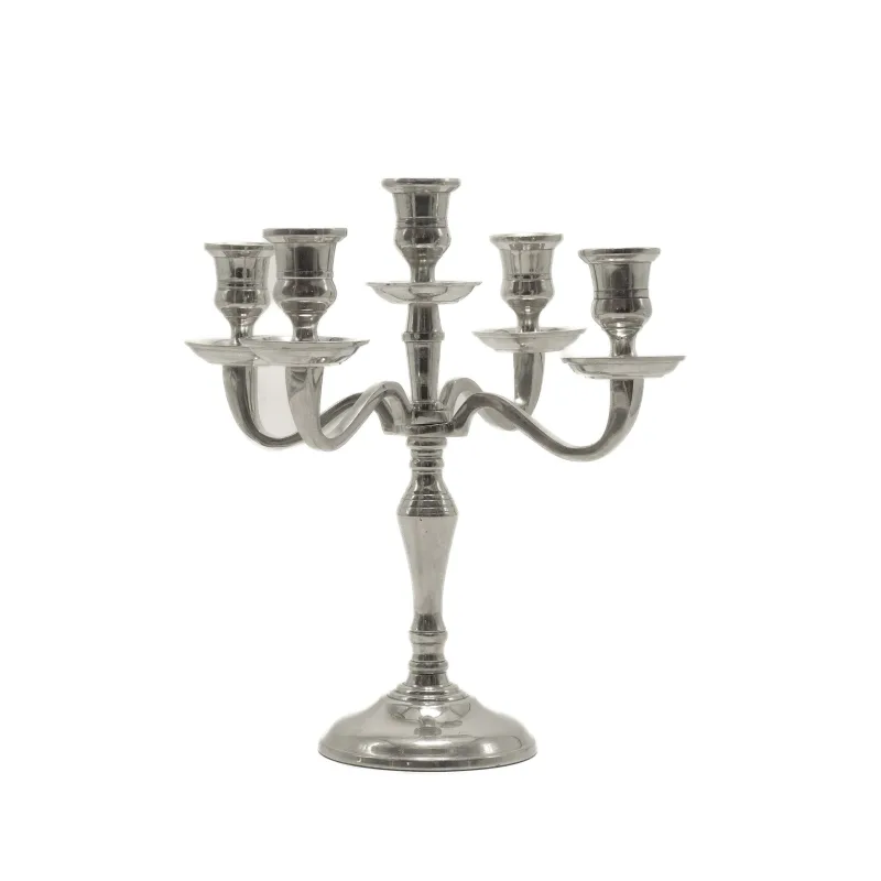 Candelabro metallo silver - noleggio candelabri e bugie Montineri