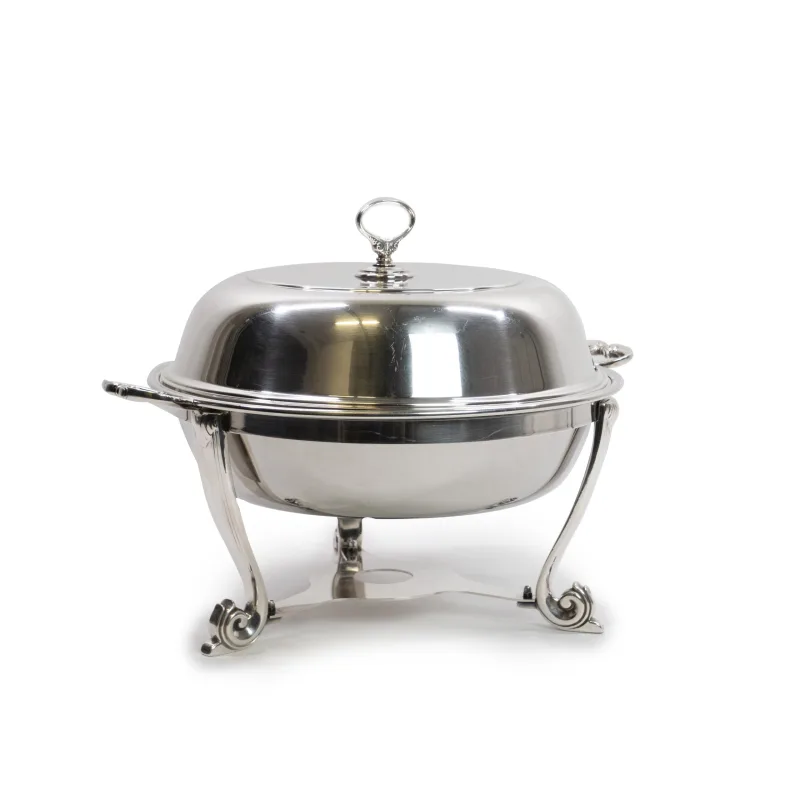 Chafing Dish argento tondo - noleggio accessori da buffet Montineri