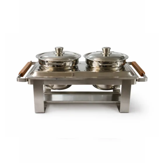 Chafing dish inox due pentole - noleggio accessori da buffet Montineri