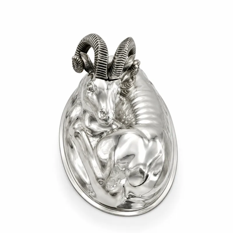 Cloche argento ovale ariete - dettaglio 2