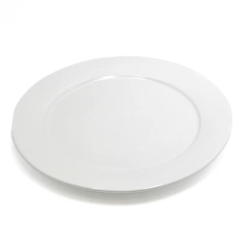 Piatto da portata tondo ceramica bianca falda - noleggio accessori da buffet Montineri