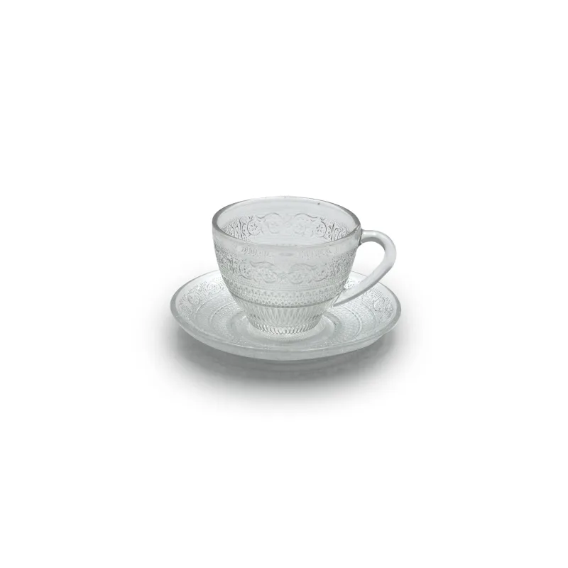 Tazza da tè con piattino vetro Clasica - noleggio servizi da tè e caffè Montineri