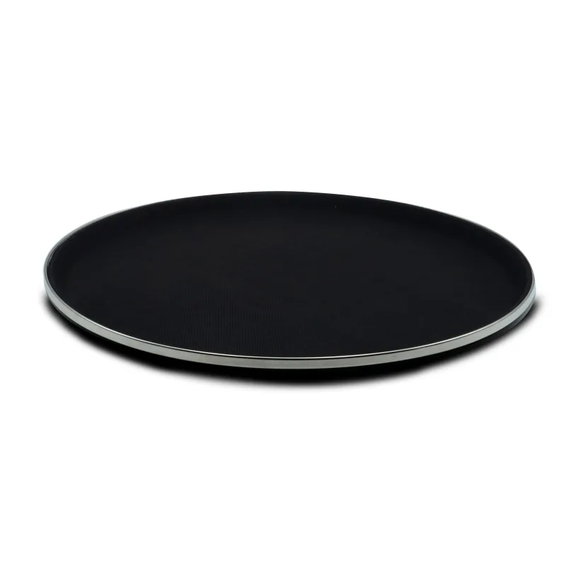 Vassoio tondo antiscivolo bordo inox - noleggio accessori da buffet Montineri