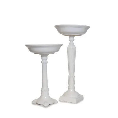 Alzata ceramica bianca a coppa - dettaglio 2