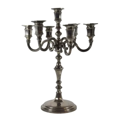 Candelabro alpacca argentata Parigi - dettaglio 3