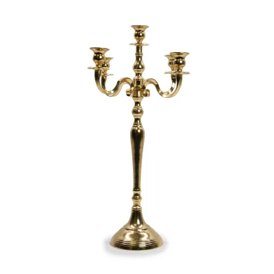 Candelabro Metallo Oro lucido - dettaglio 3
