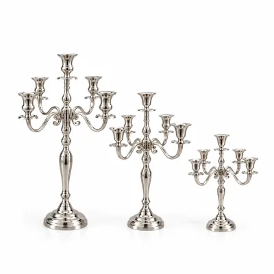 Candelabro metallo silver lucido - dettaglio 4