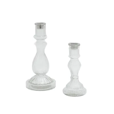 Candelabro monofiamma vetro - noleggio candelabri e bugie Montineri