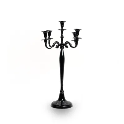 Candelabro metallo nero lucido - dettaglio 2