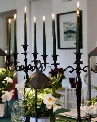 Candelabro metallo nero lucido - dettaglio 4