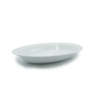 Piatto da portata ovale ceramica bianca barilla - noleggio accessori da buffet Montineri