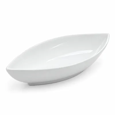 Piatto da portata ovale ceramica bianca fondo barca - dettaglio 3