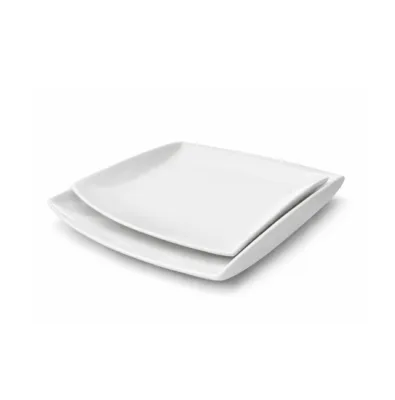 Piatto da portata rettangolare ceramica bianca - noleggio accessori da buffet Montineri