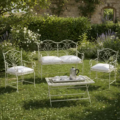 Set ferro battuto bianco