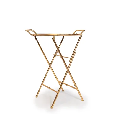 Tavolo tondo specchio oro con manici - dettaglio 2