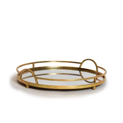 Vassoio tondo specchio oro - dettaglio 2